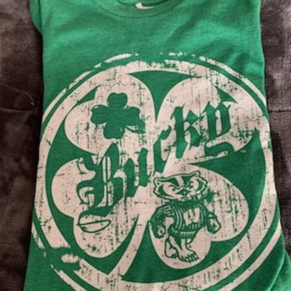 Wisconsin Irish Bucky Tee Shirt - Picture 3 of 5